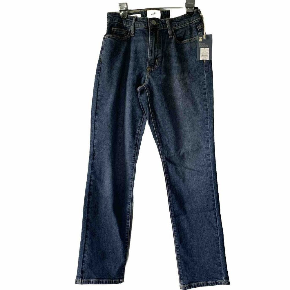 Universal Thread Womens Blue Dark Wash Denim High-Rise Straight Jeans 0/25R
